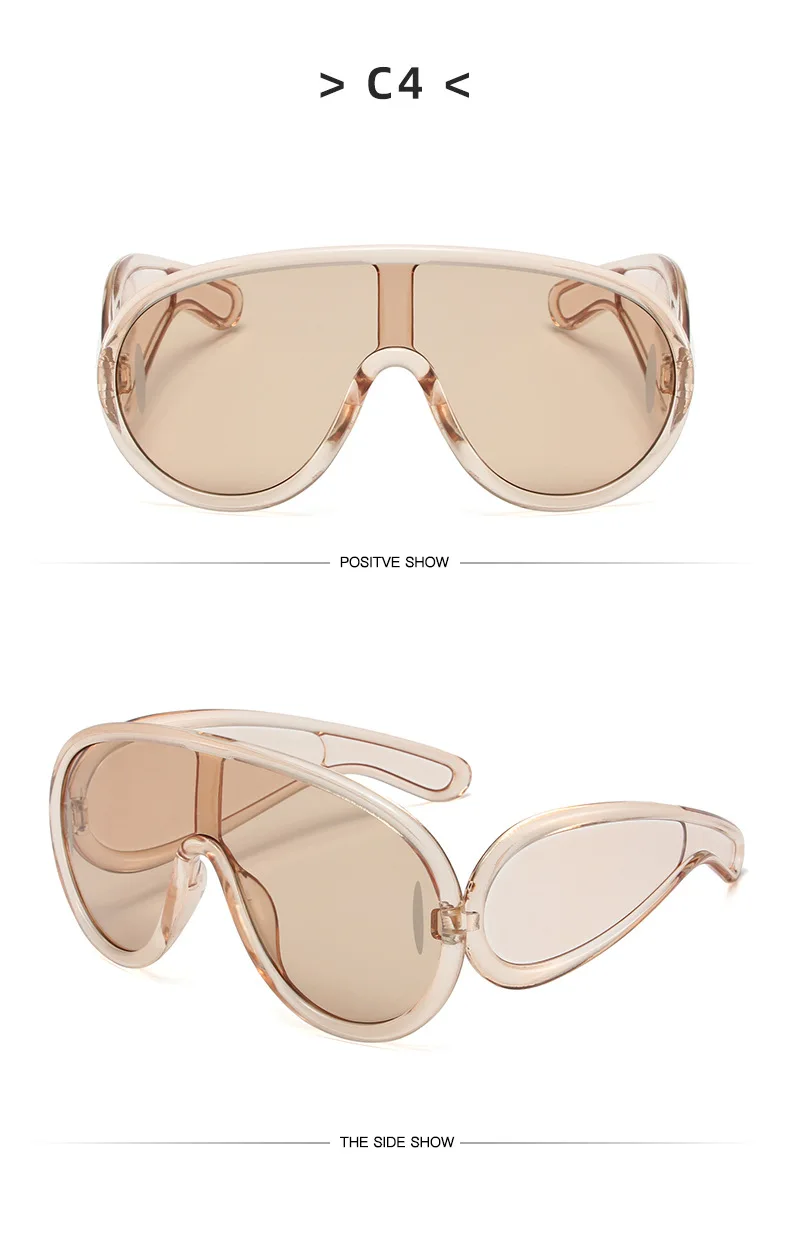 Y2K Sport Punk Sonnenbrille Frauen Männer Einteilige Sonnenbrille für Damen Luxus Marke Übergroßen Steampunk Brillen Goggle UV400 – Detail 11