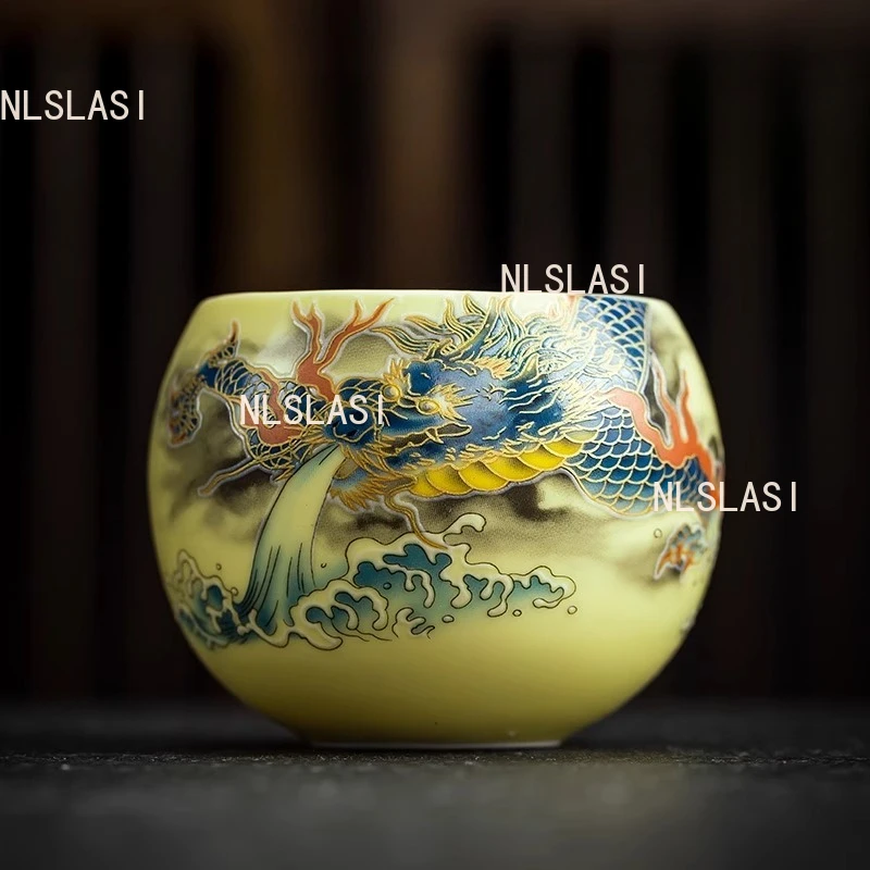 160ml Promotional Ceramic Tea Cups Dragon Egg Tea Cup Household Chinese High-end White Porcelain Master Cup Drinking Utensils