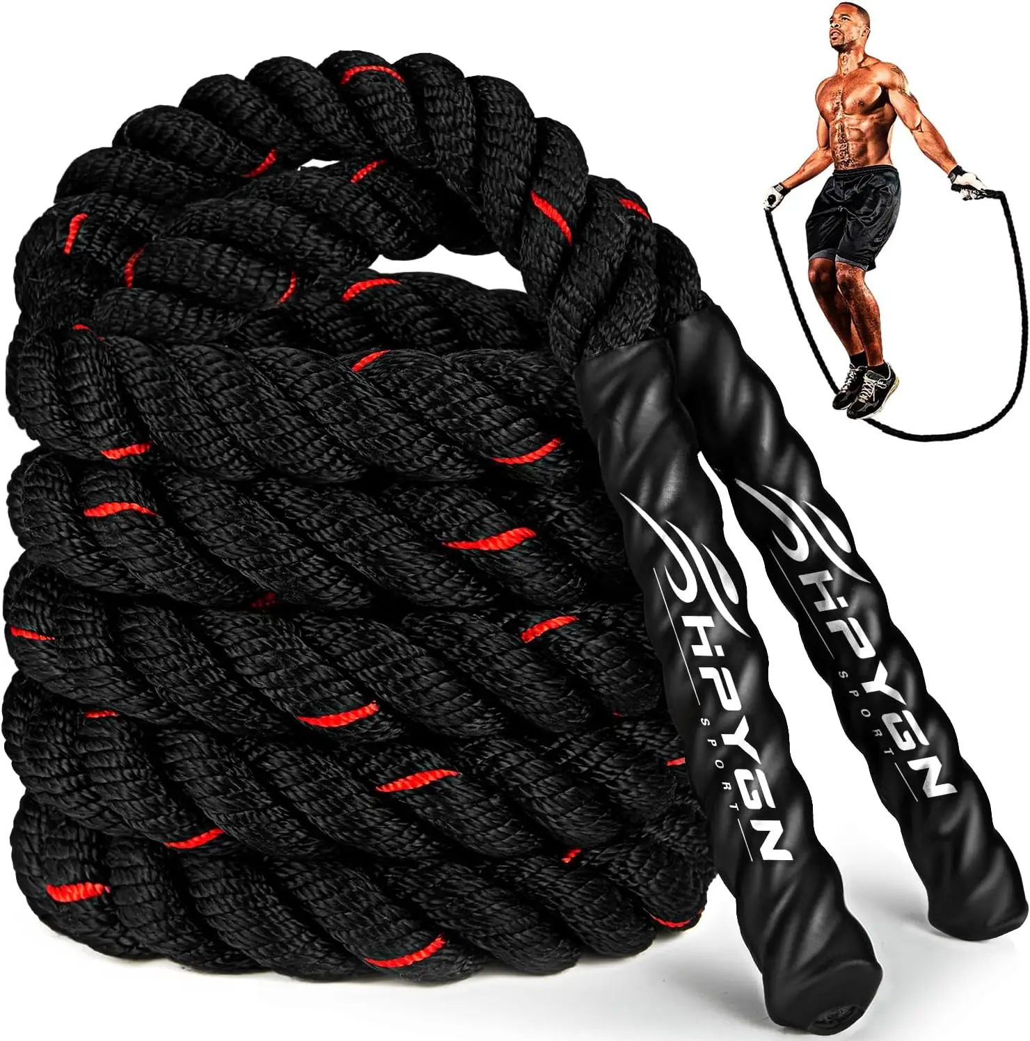 Weighted Jump Rope for Exercise, 2.8lb 3.8lb 5lb Heavy Skipping Rope for Home Workout, Improve Strength and Build Muscle