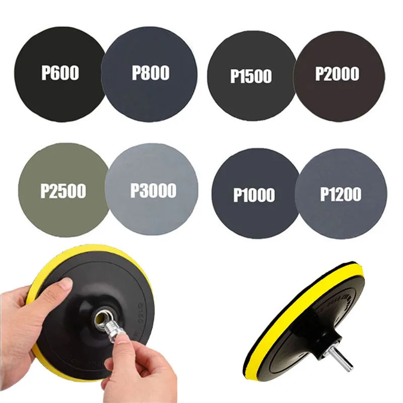 

3 Inch Round Sandpaper Disk Abrasive Polish Pad Plate Sanding Sheet Polishing Kit Car Polishing Sandpaper Discs Grit 600-3000