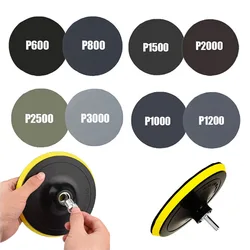 3 Inch Round Sandpaper Disk Abrasive Polish Pad Plate Sanding Sheet Polishing Kit Car Polishing Sandpaper Discs Grit 600-3000