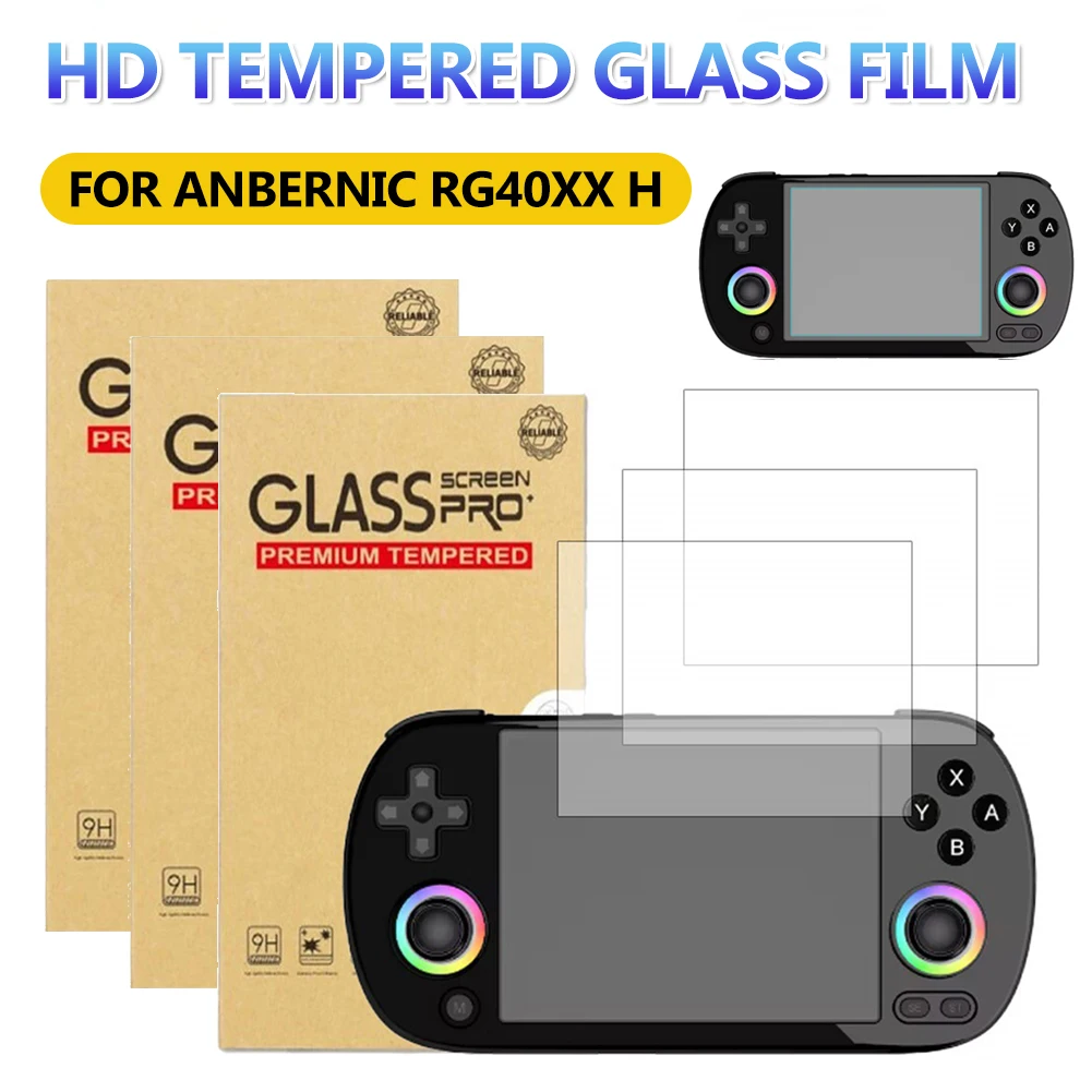 HD Tempered Glass Screen Protector 9H Hardness Tempered Glass Film Anti-Fingerprint Screen Protective Film for Anbernic RG40XX H