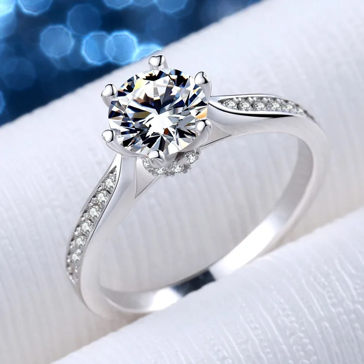 2Ct Moissanite Six-Prong Fortune Spinning Ring Women's PT950 Platinum - Timeless durable, fashion eye-catching, ideal for self
