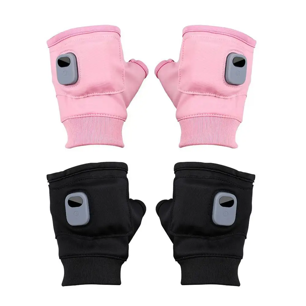 Heating Gloves Rechargeable Winter Warm Usb Electric Heated Gloves Fingerless Hand Warmer Thermal For Sports Skiing Gloves H0v1