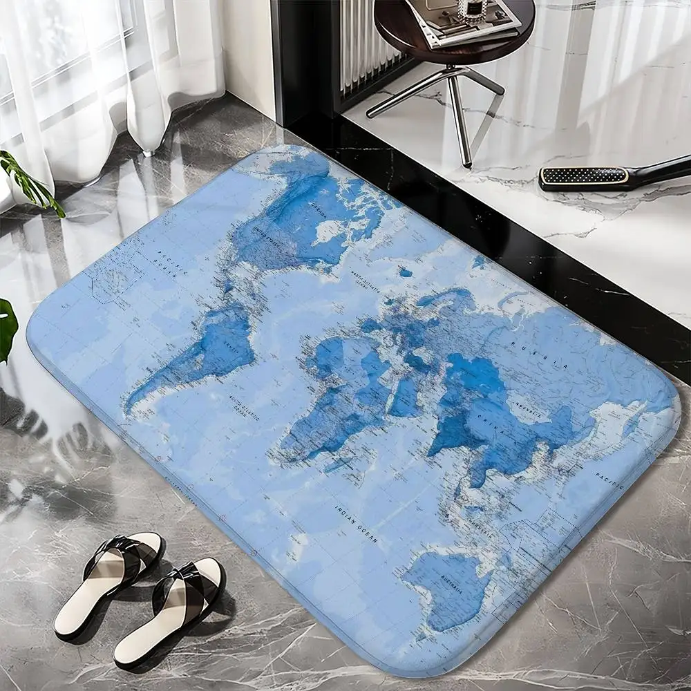 

Map Airplane Floor Mat Printed Large Carpets Room And Bedroom Carpets Bathroom Anti Slip Door MATS Small Carpets