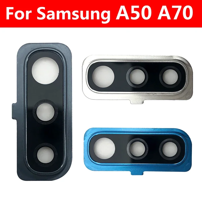

For Samsung A50 A505F A70 Back Rear Camera Lens With Circle Cover Frame