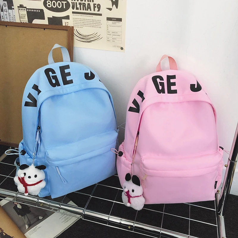 Unisex New Pattern Fashion Nylon Backpack Good-looking High-capacity Leisure Time Practical Solid Color Versatile Schoolbag