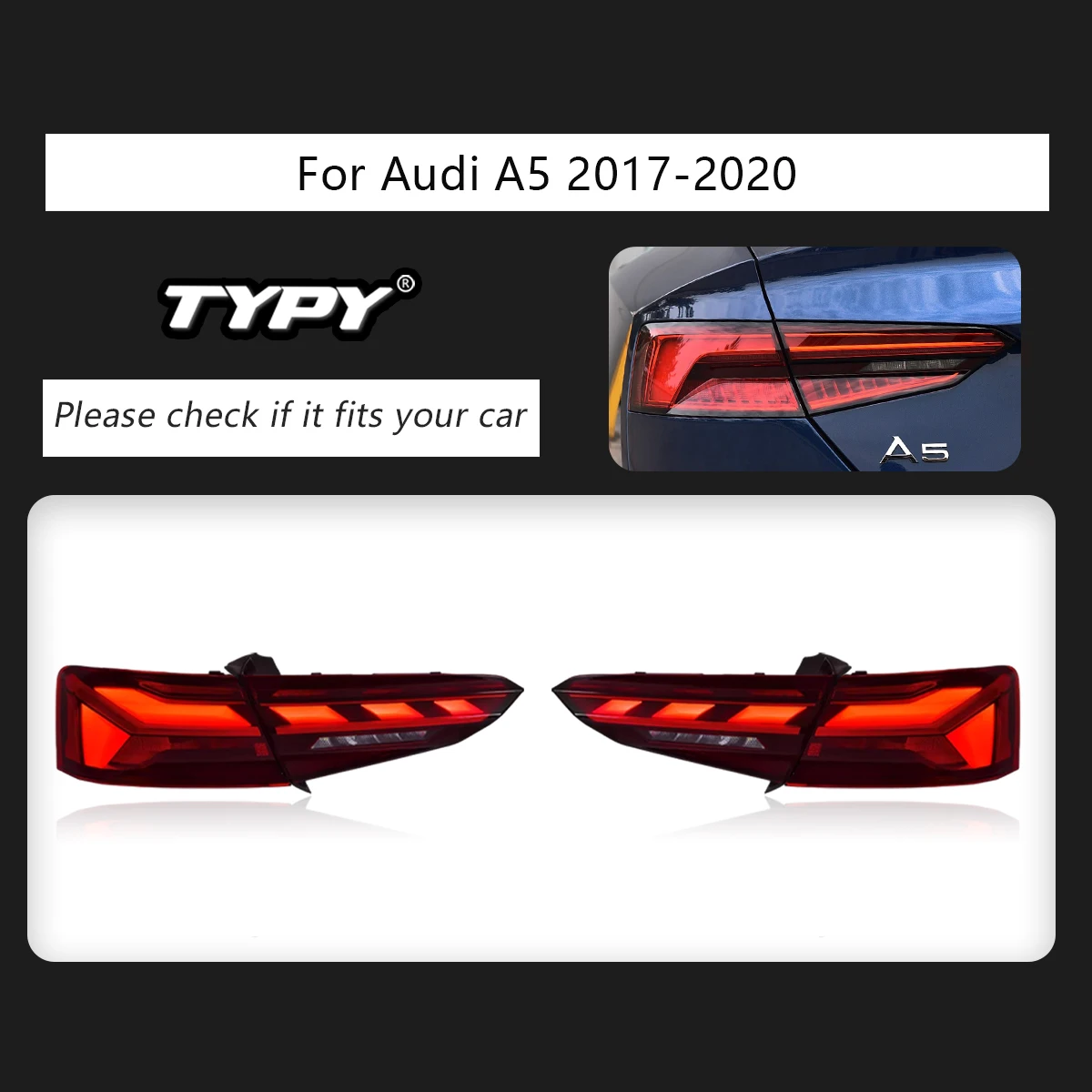 Car Lights LED Tail Lamps Assembly For Audi A5 Taillight 2017-2020