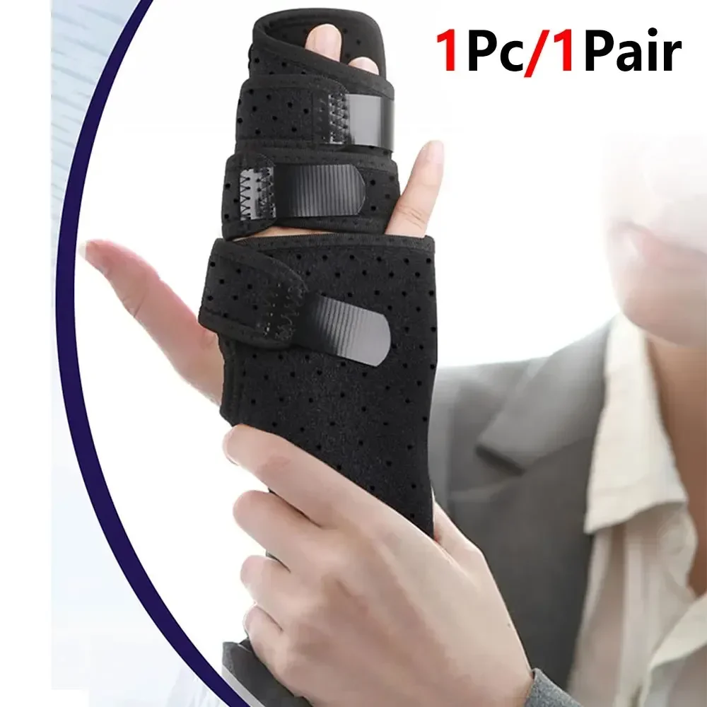 Double Finger Splint Wrist Brace, Built-in Aluminum Strip Immobilizer for Finger Locking, Arthritis, Tendinopathy & Post Trauma