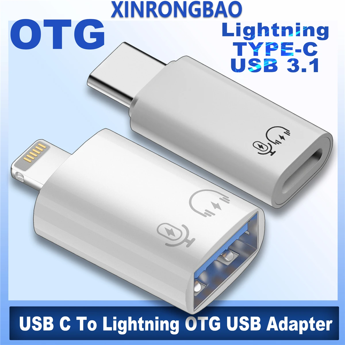 USB C To Lightning OTG USB Adapter For iphone Lightning To Type C 3.1 USB 3.0 Connector For ipad iphone charge Headphone Adapter