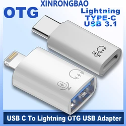 USB C To Lightning OTG USB Adapter For iphone Lightning To Type C 3.1 USB 3.0 Connector For ipad iphone charge Headphone Adapter