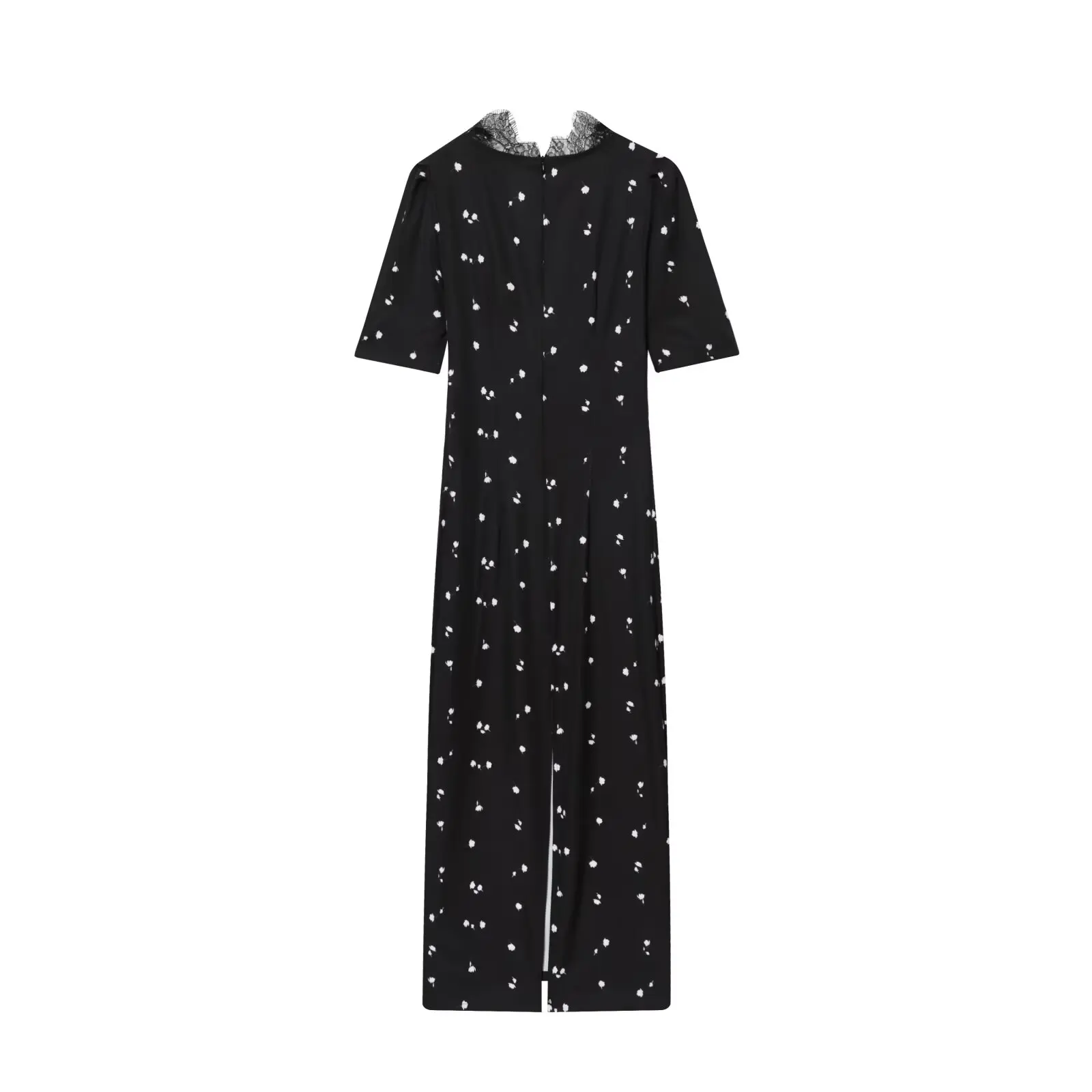 فستان Tidalyf 2025 للسيدات بطبعة أوراق شجر مزين بالدانتيل وأكمام قصيرة ورقبة على شكل V وطول الساق ملابس أنيقة أنيقة #6