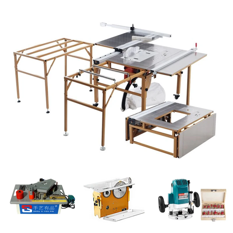 Woodworking Table Saw Multifunctional Home Improvement Dust-free Cutting Saw Precision Sliding Table Saw Workbench Electric Saw