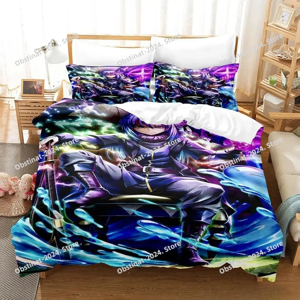 

New Rimuru Tempest Bedding Set Printed Duvet Cover Sheet Pillowcase Soft Quilt Cover Full Queen King Size 3D Print Anime Kawaii