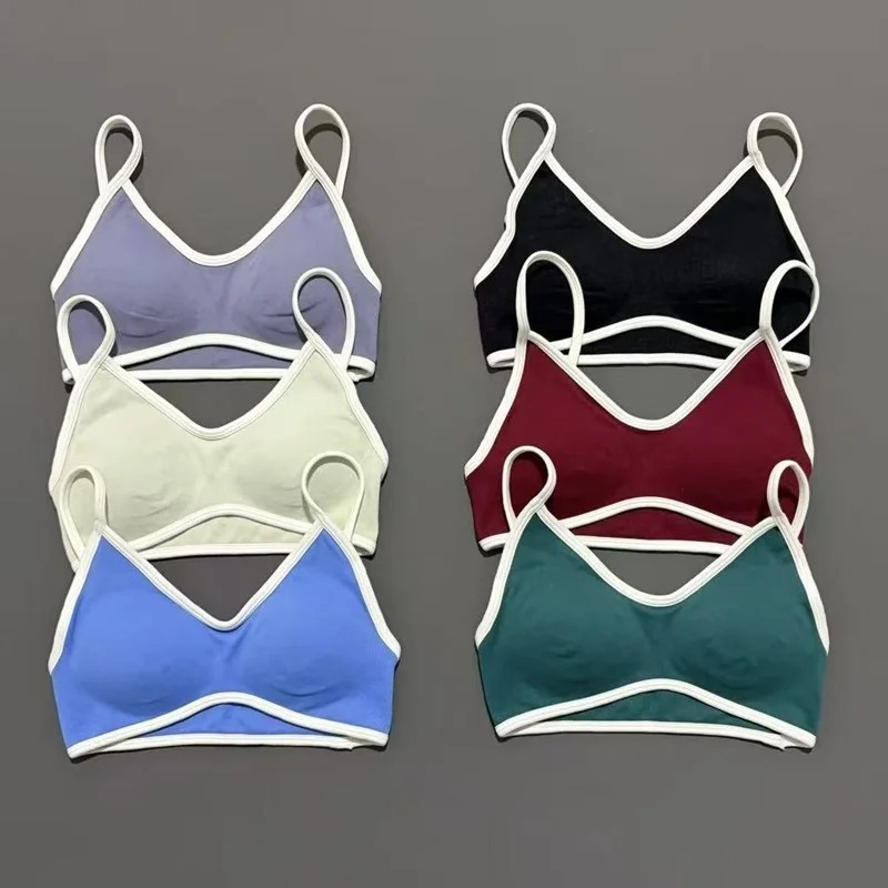 

Спортивный бюстгальтер HISTELLO Contrastline Ignite для женщин, бесшовный, для йоги, тренировок, фитнеса, без спинки, однотонный, сексуальный