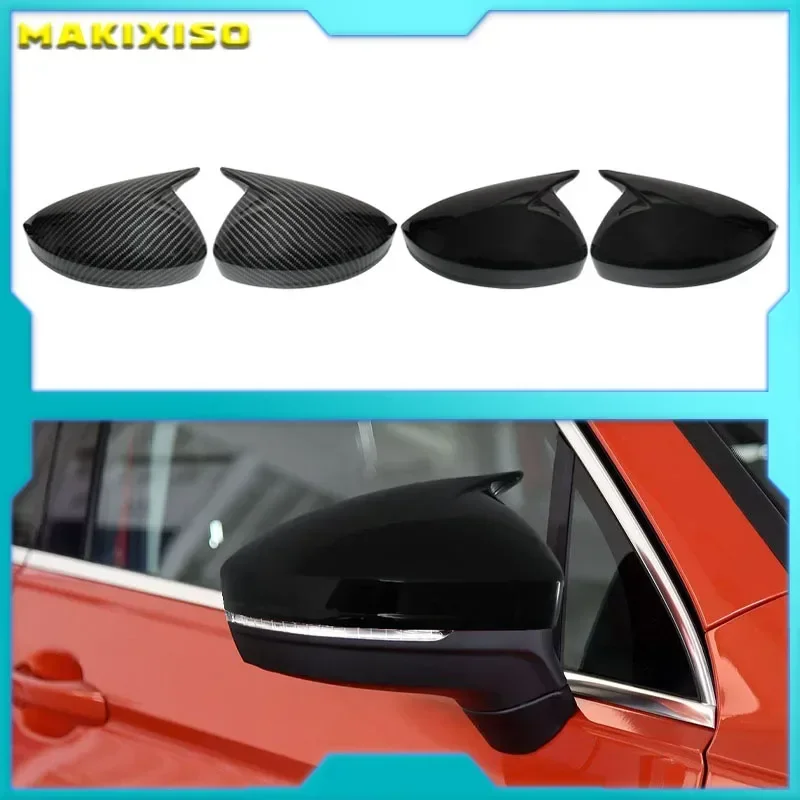 

For Volkswagen Tiguan 2017-2020 Car Sticker Rearview Side Mirror Cover Wing Cap Exterior Door Rear View Case Trim Carbon Fiber