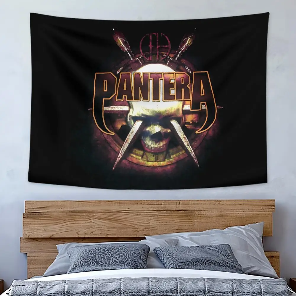 Classic Band P-Pantera Tapestry Art Decor Banner Microfiber Backdrop for Bedroom Living Room Bar Garden Party