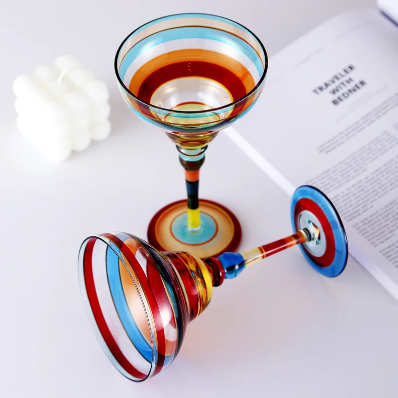 Handmade Colorful Cocktail Cup, Europe Goblet, Champagne Cup, Creative Wine Glasses, Bar Party, Home DrinkWare, Wedding Gifts