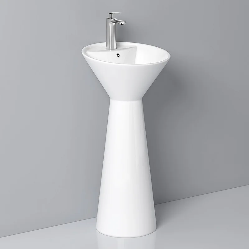 Small apartment floor-to-ceiling column  balcony column mini wash basin bathroom ceramic