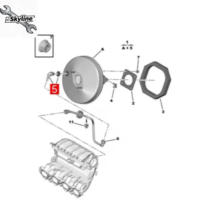 Applicable To Peugeot 307 308 408 3008, Citroen C4L, Vacuum Booster Check Valve Vacuum Hose Fitting, 459950 459952 32486122