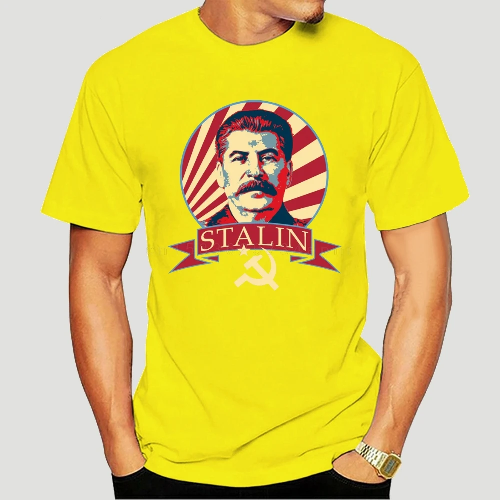 Great People Stalin Communist T Shirt Male 100% Cotton Custom T-Shirt Round Neck  Stylish Tee