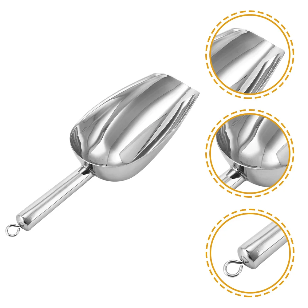 

Stainless Steel Ice Scoop For Crushed Ice Candy Nuts Beans Flour Dog Food Kitchen Bar Restaurant Use Smooth No Burrs