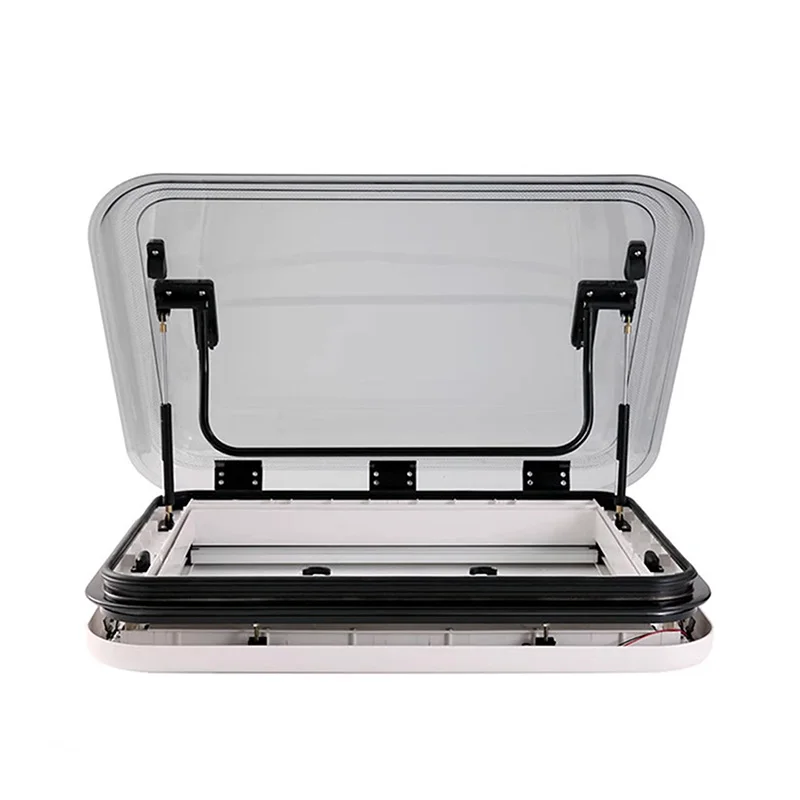 500x500MM/700x500MM RV Sunroof Conversion Kit Double-Layer Thickened Acrylic Roof Vent with Sunshade and Mosquito Screen