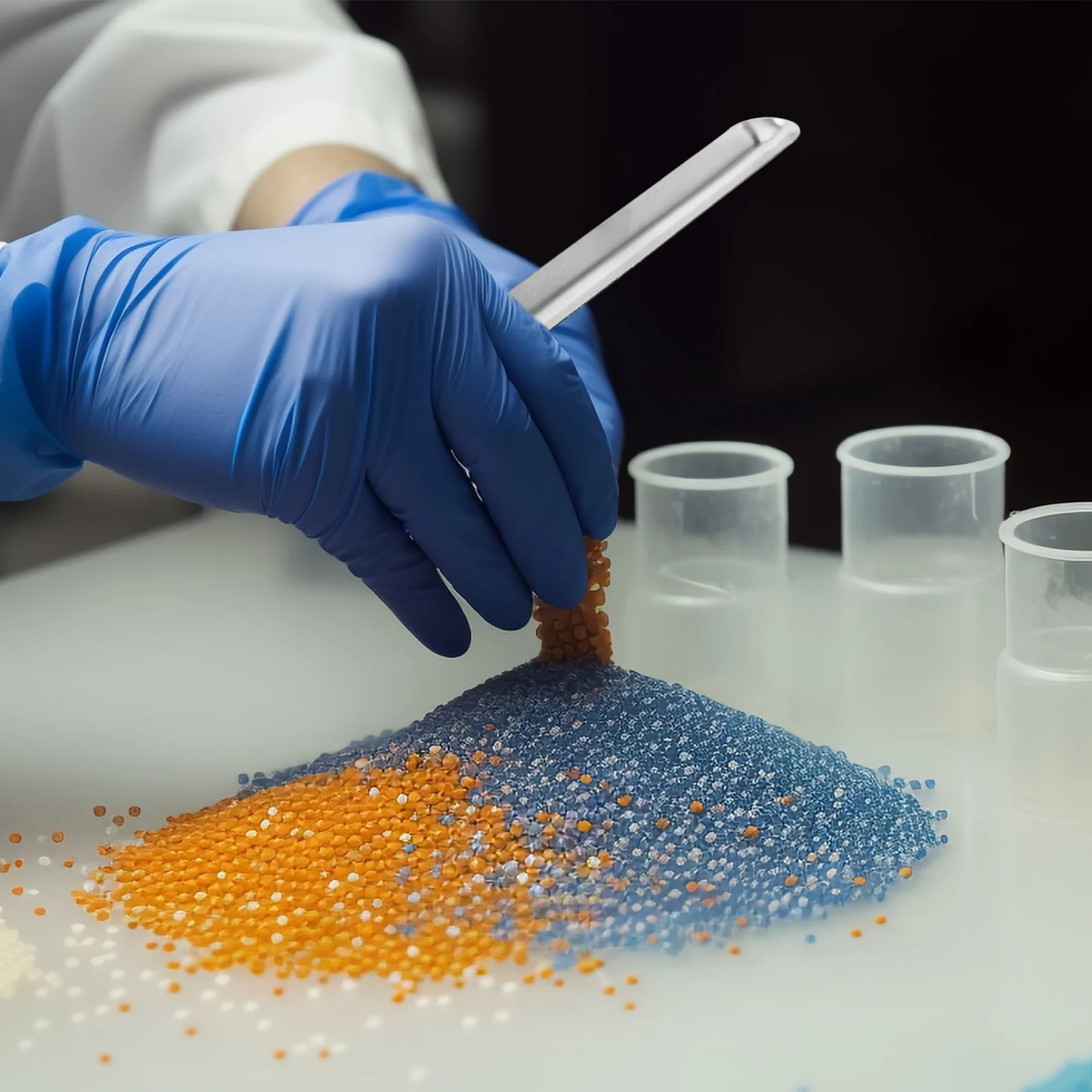 

3Pcs Stainless Steel Laboratory Scoop Tool with Rounded and Pointed Ends for Efficient Powder Paste Bead Transfer in Lab