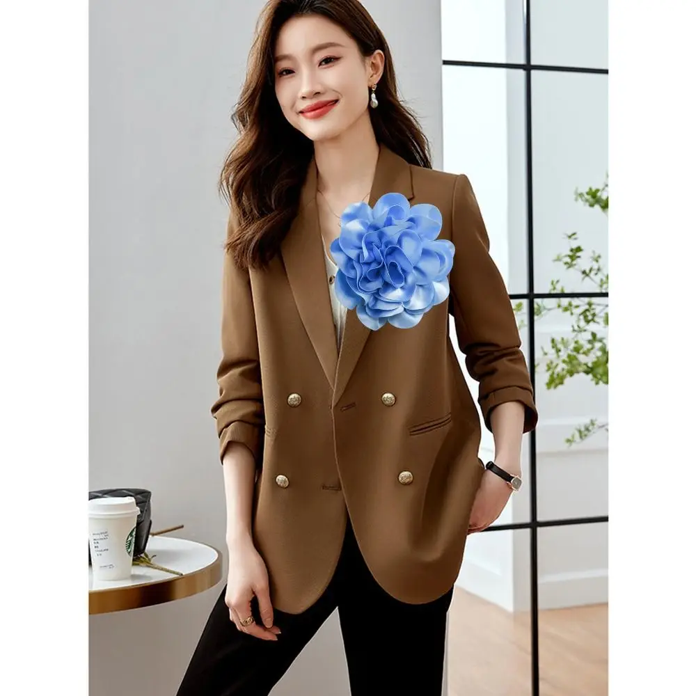 20CM Brooch Handmade Clothing Accessory French Satin Lapel Pin Large Flower Ornamental Pin