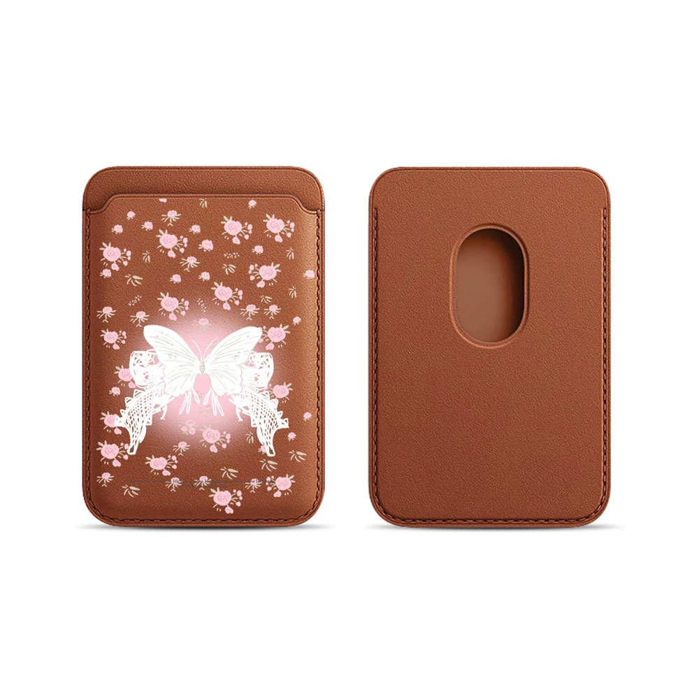 Bow Flower INS Leder-Kartenetui Handyhülle Kartenhalter für Magnetische Hülle Geeignet für alle iPhones für Magsafe Karten-Handytasche – Detail 19