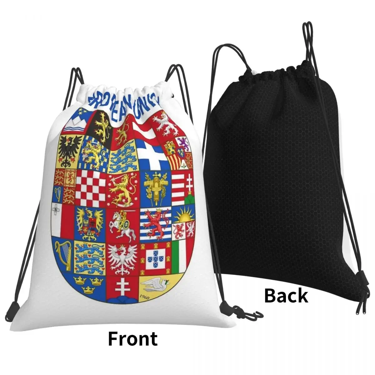 European Union Backpacks Fashion Portable Drawstring Bags Drawstring Bundle Pocket Shoes Bag BookBag For Travel Students