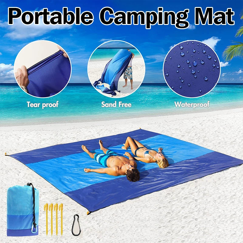 Waterproof Beach Mat Extra Large Outdoor Camping Mat Blanket Folding Sand Free Pocket Mattress Portable Lightweight Picnic Mat