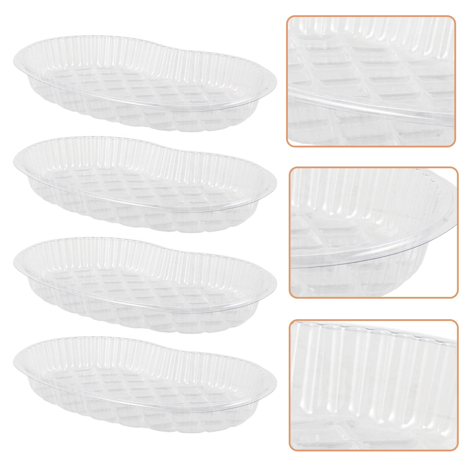 

50Pcs Disposable Plastic Medical Tray Waist Design Transparent Holder Sterile Medicine Storage for Tattoo Studio Use