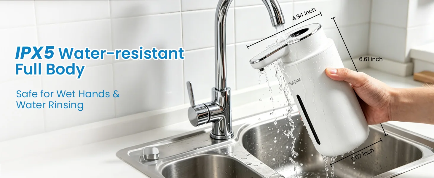 420ML Großraum-Seifenspender mit HD-Display, 6-stufig Einstellbarer Schaum-/Flüssigkeitsregelung, Berührungsloser Elektrischer Automatischer Smart-Sensor-Seifenspender – Detail 4