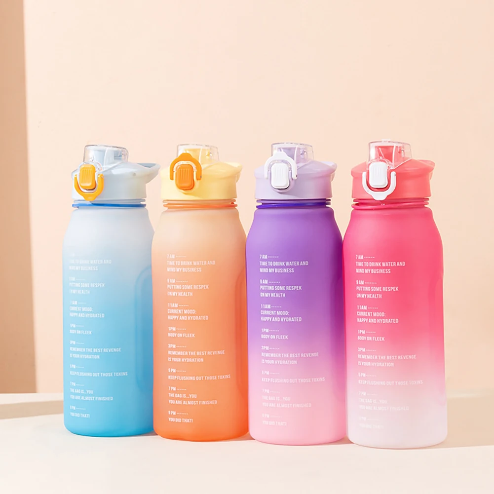 1300ML Trinken Sport Flaschen Matt Gradienten Motivations Trinken Flasche Reusable Cup Outdoor Sport
