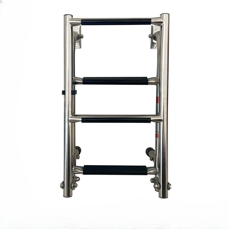 Speedboat Yacht Sewer Deck Foldable Retractable Stainless Steel Ladder, Ship Boarding Ladder Pedal