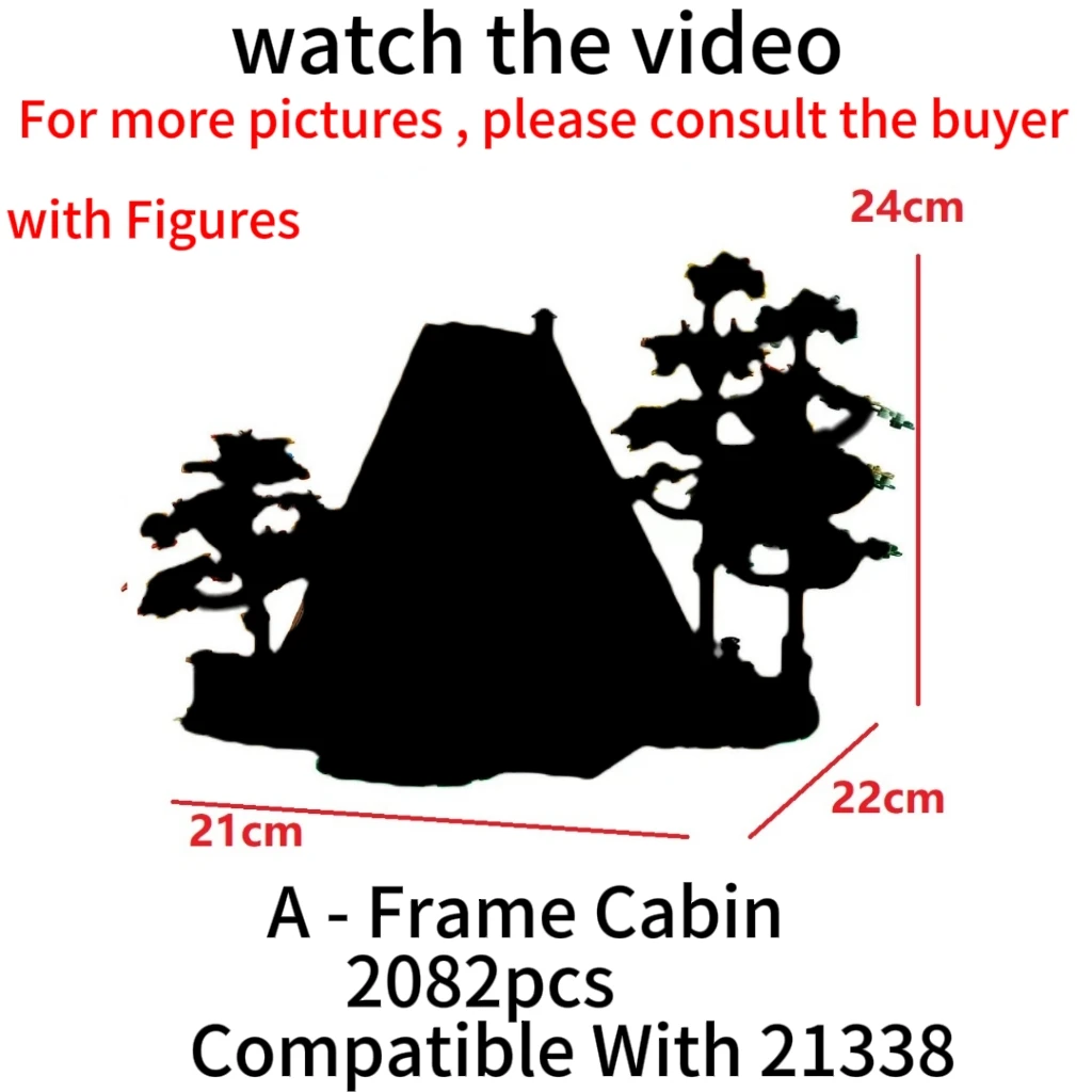 City Street View 21338 Forest A- Frame Cabin Tree House Model Expert Modular Building Block Brick Cottage Toy for Kids Gifts