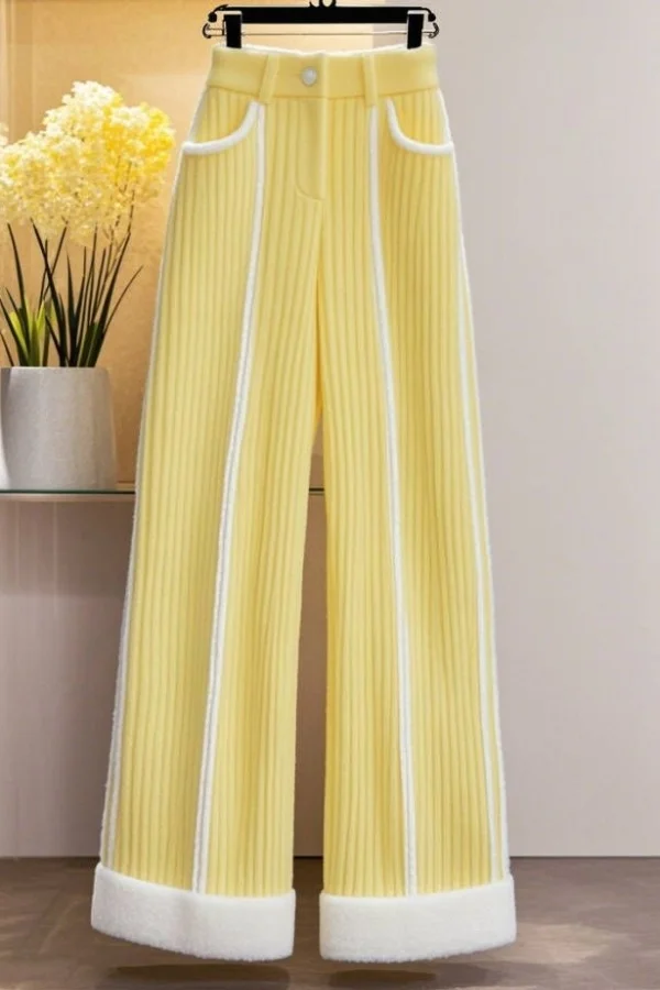 

Новинка 2025, женские зимние элитные элегантные утолщенные прямые брюки, закрывающие бедра, повседневные и универсальные утолщенные XT1754