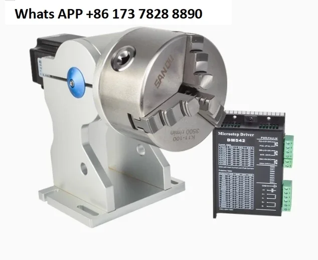 D80 D100 Rotary Device Diameter 80mm 100mm Ring Rotary Axis for Fiber Laser Marking Machine & Co2 Engraving Machine