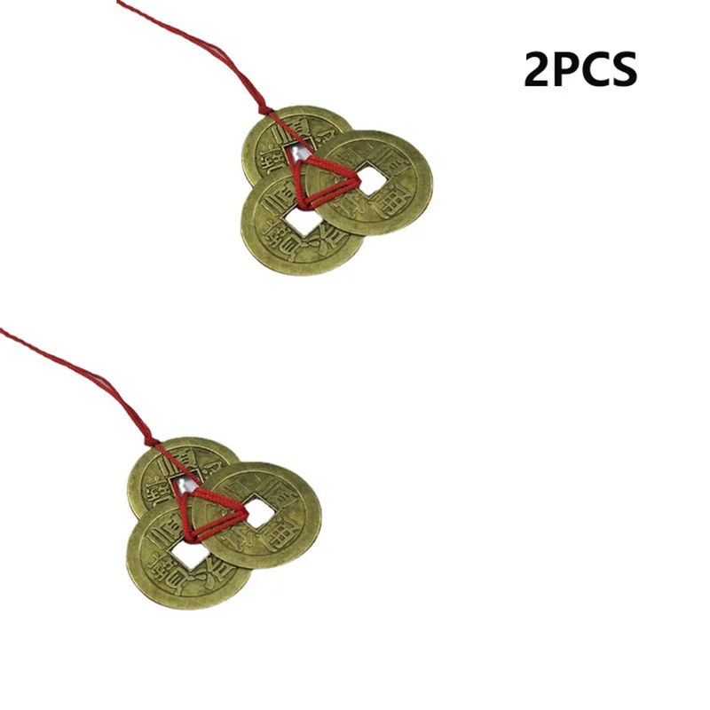 Pièces Porte-Bonheur Chinoises – Nœud Rouge Feng Shui – Richesse, Succès, Santé – Amulette Cadeau