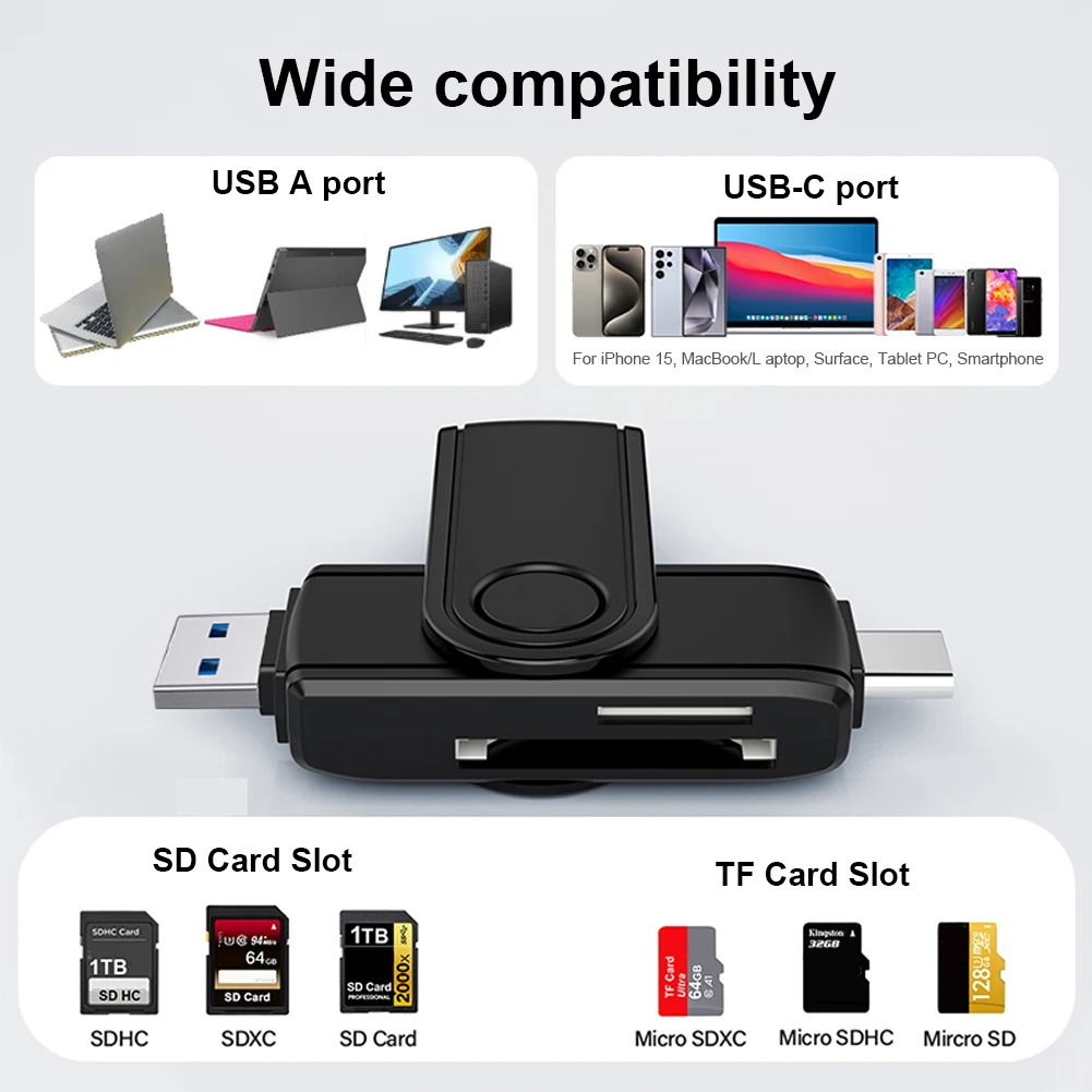 Многофункциональный кардридер USB 3,0, высокоскоростной кардридер, Usb/Tf/Sd флэш-накопитель, карта памяти для MacBook, ПК, ноутбука