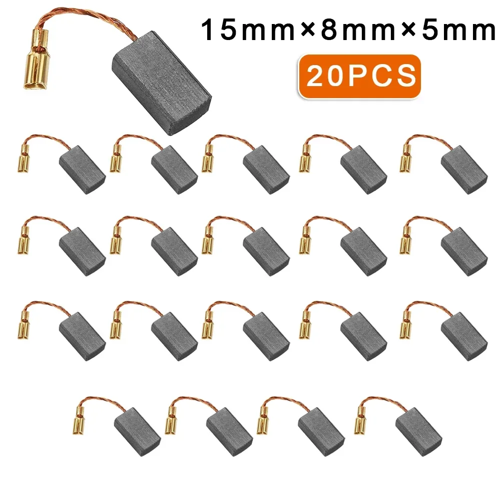 20PCS Motor Carbon Brushes Set Tight Copper Wire For Bosch Motor Angle Grinder Electric Power Tool Accessories 15*8*5mm