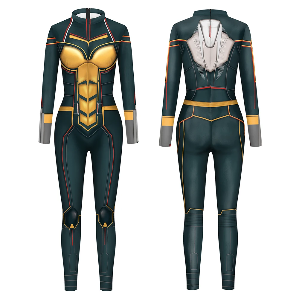 Movie Ant Pattern Jumpsuit Hero Cosplay Costume Halloween Skinny Bodysuit Long Sleeved Catsuit Fancy Festival Zentai Suit