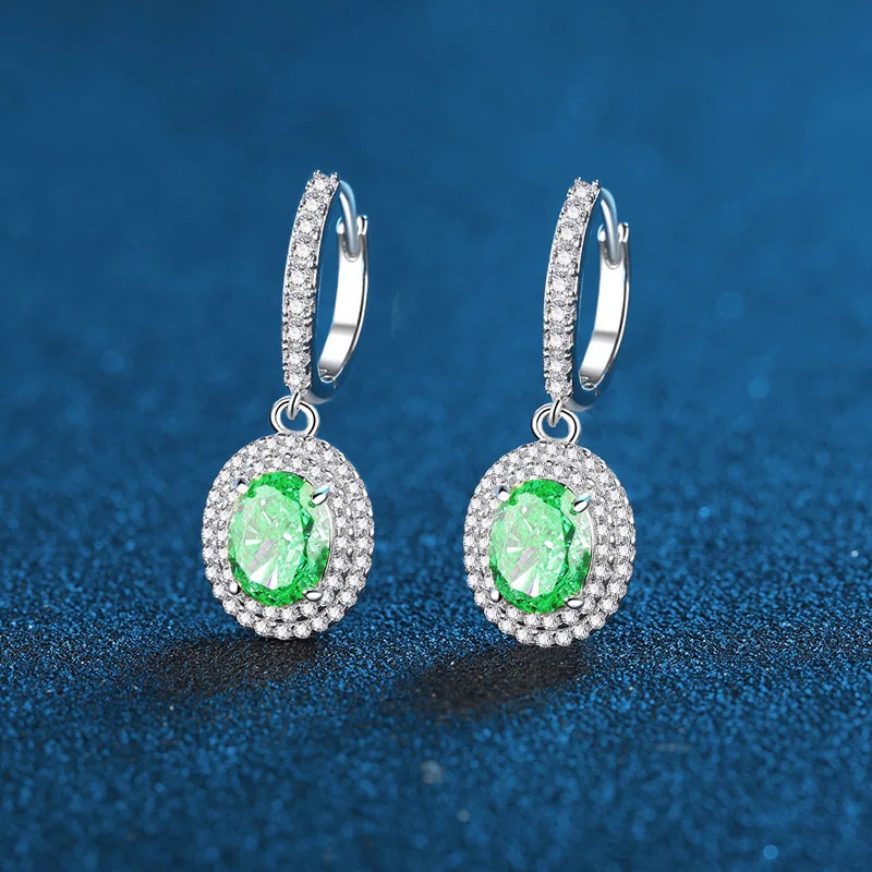 

Роскошные женские серьги из твердой платины PT950 красновато-зеленого, красного, желтого цвета с бриллиантами из муассанита