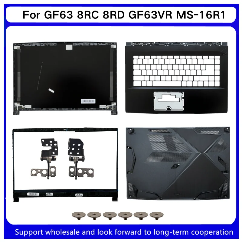 Nowe dla Kailxuling GF63 8RC 8RD GF63VR MS-16R1 LCD Tylna Pokrywa / Przednia Ramka / Górna Obudowa Palmrest / Dolna Podstawa / Zawiasy