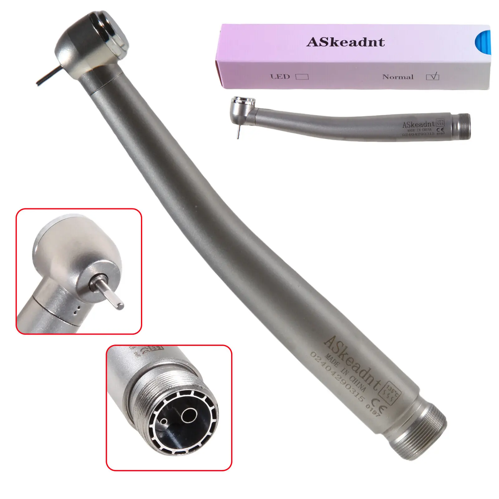 Fibra Óptica Dental LED Handpiece De Alta Velocidade, Botão, Turbina De Ar, Fit NSK Pana Max, 2 Buracos, 4 Buracos