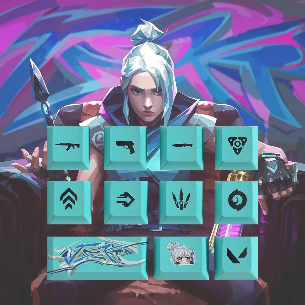 

Valorant keycaps 11 keys Deadlock Clove Neon Viper Brimstone Astra OEM Profile Mini Set PBT Dye Sublimation Keycap For Mx Switch
