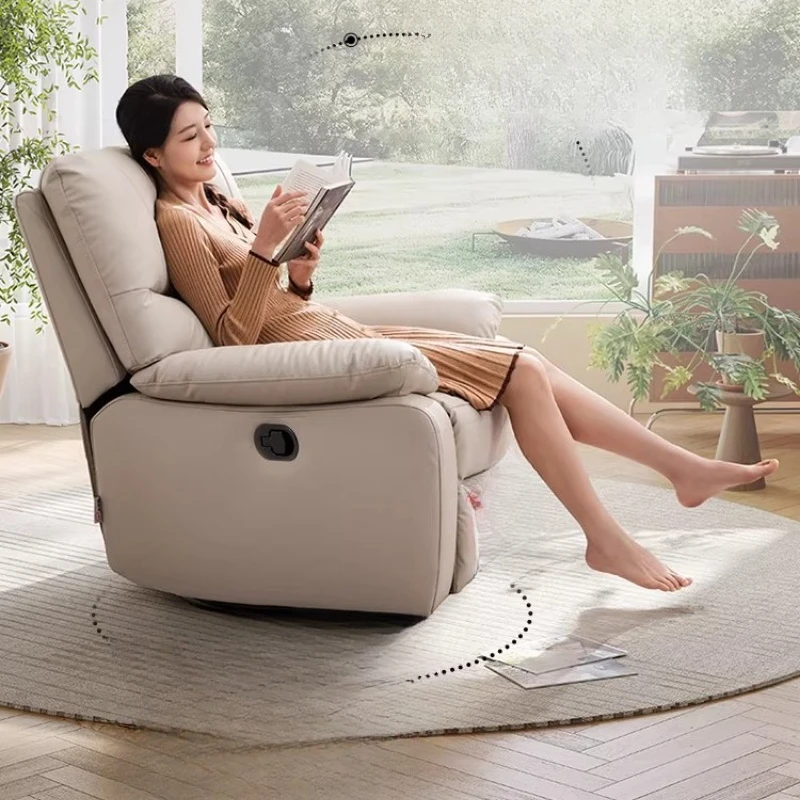 

Single sofa living room fabric leisure function recliner lazy sofa rocking