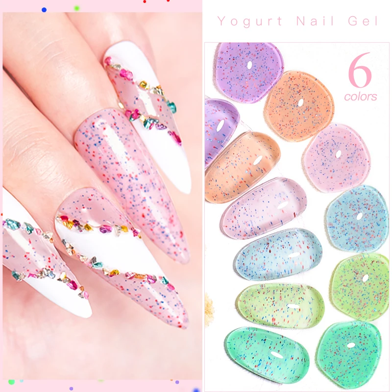 شبه دائم هلام طلاء الأظافر ، الجبن الزبادي اللون ، هلام قشر البيض ، شعبية مسمار الفن ، ماتي معطف Top ، 6 مللي ، الربيع والصيف #6