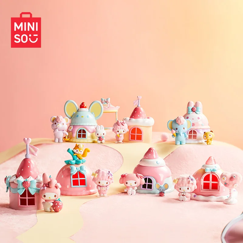 MINISO Blind Box Melody&Piano My Melody Little Sheep Play Home Collection Ornaments for Girls Gift Handmade